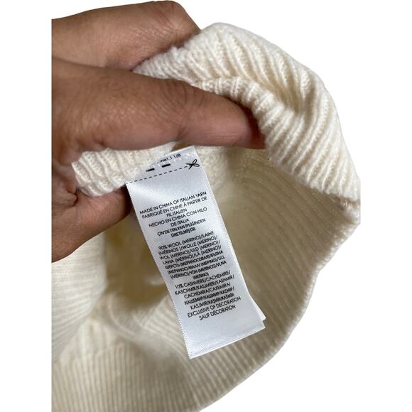 Polo Ralph Lauren Wool Cashmere Cable Knit Sweater Cream Womans Small (FLAWED) - Picture 8 of 10